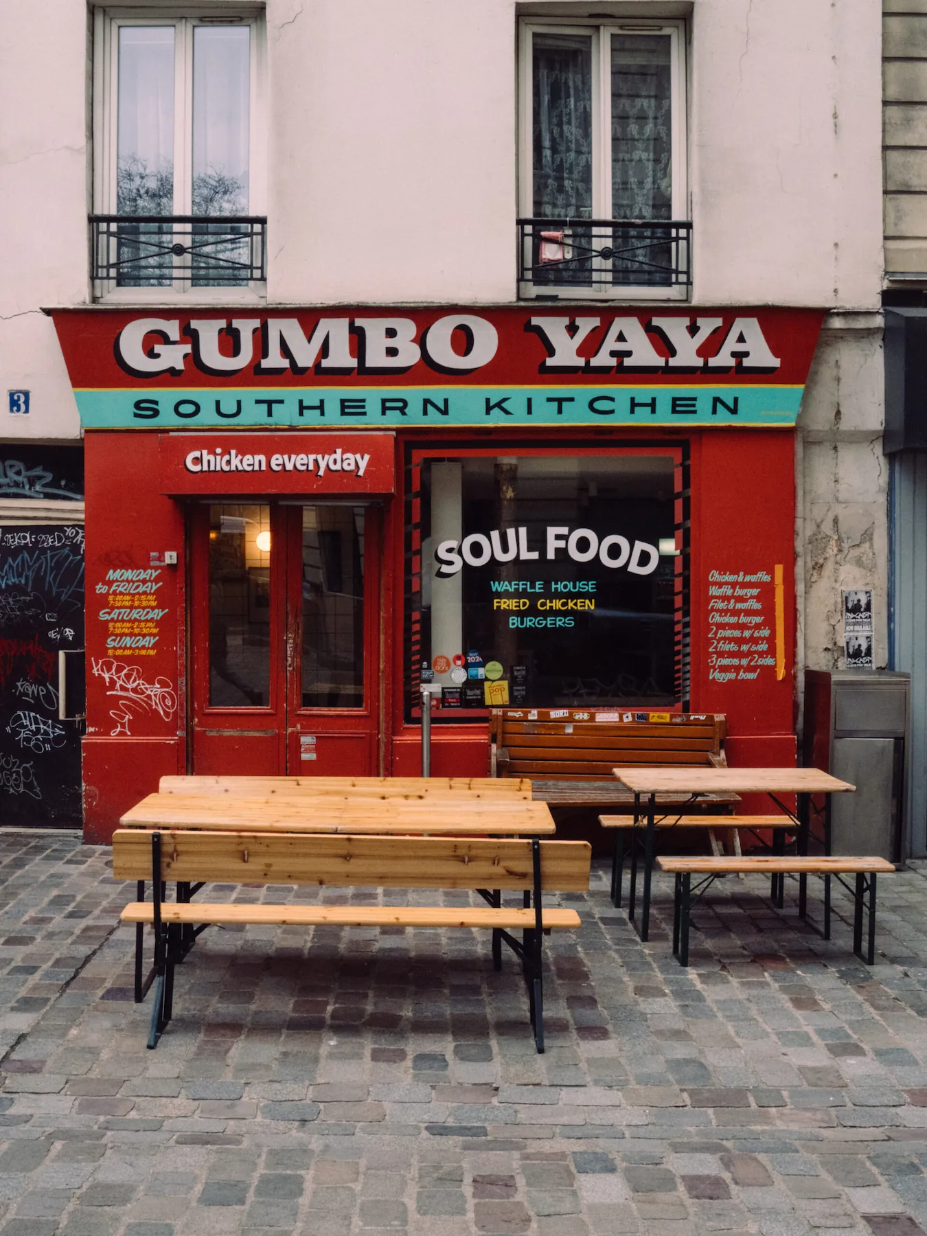 Gumbo Yaya Paris — photographie devanture restaurant, Paris